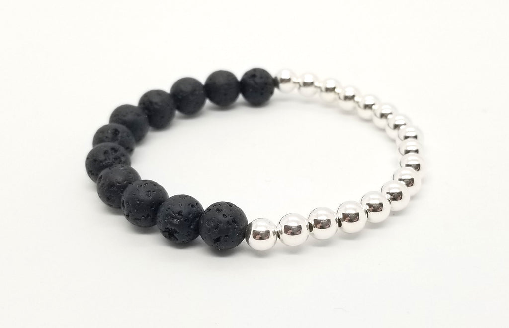 Lava Silver Half And Half Bracelet