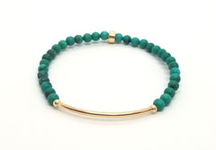 Tibetan Turquoise Gold Bar Bracelet - Sold Out
