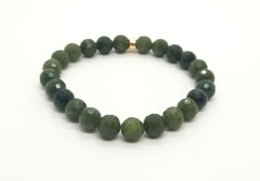 8mm BC Jade With Gold Bracelet