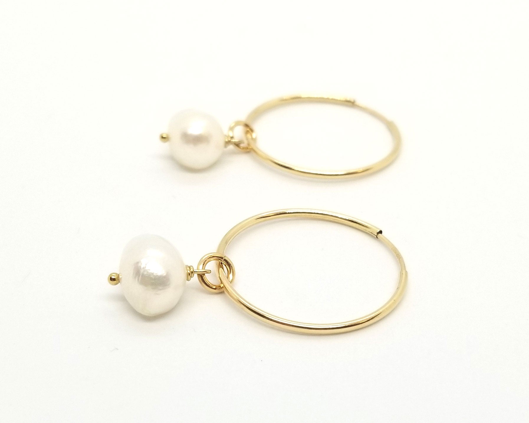 The Anna - Pearl Gold Removable Charm Earrings
