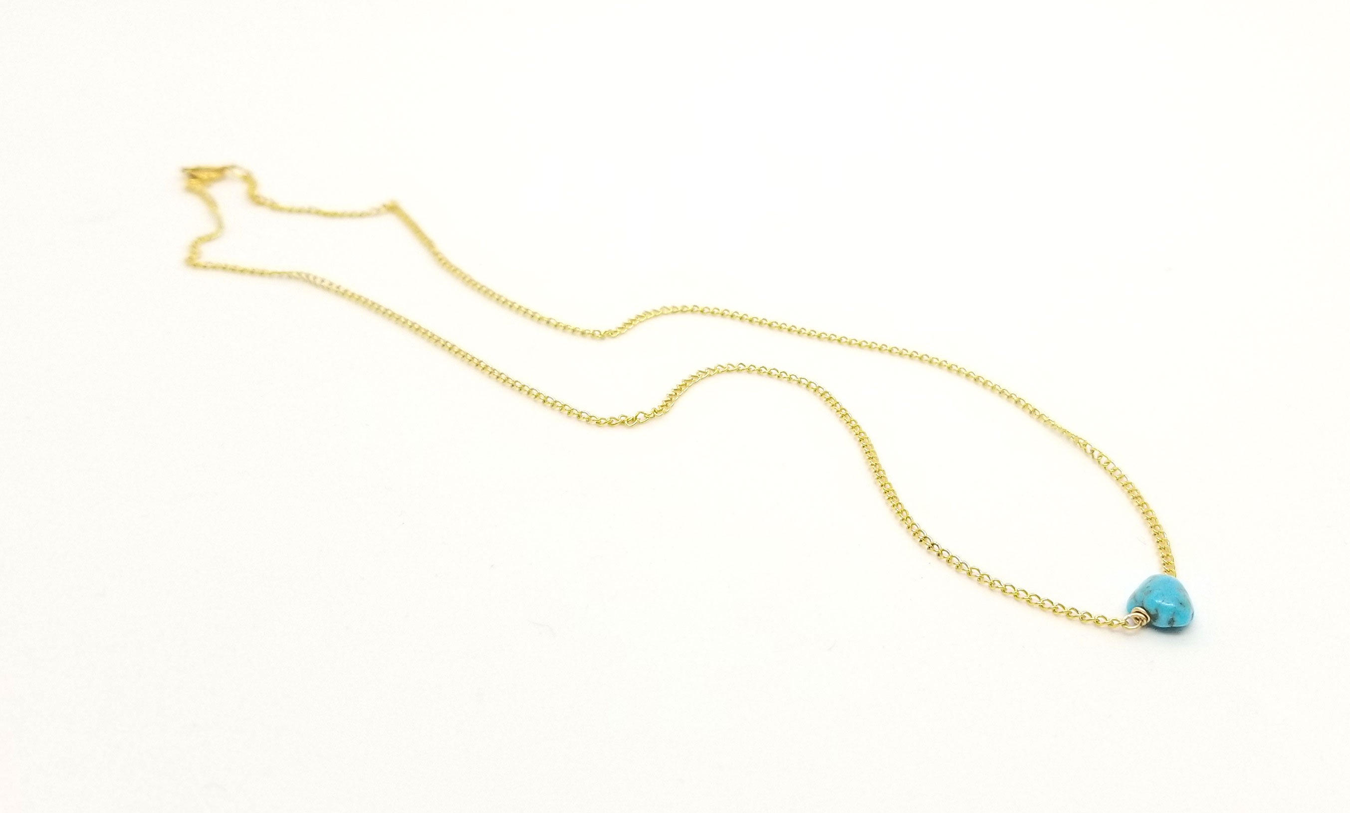 Turquoise Nugget Gold Necklace
