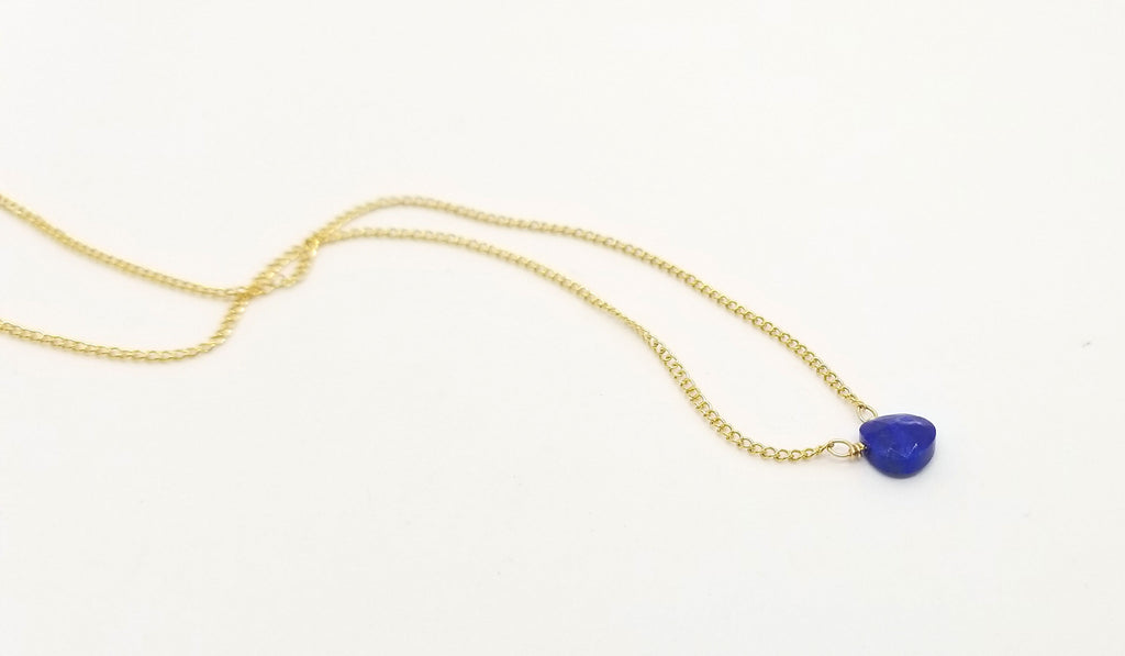 Lapis Lazuli Gemstone Gold Necklace