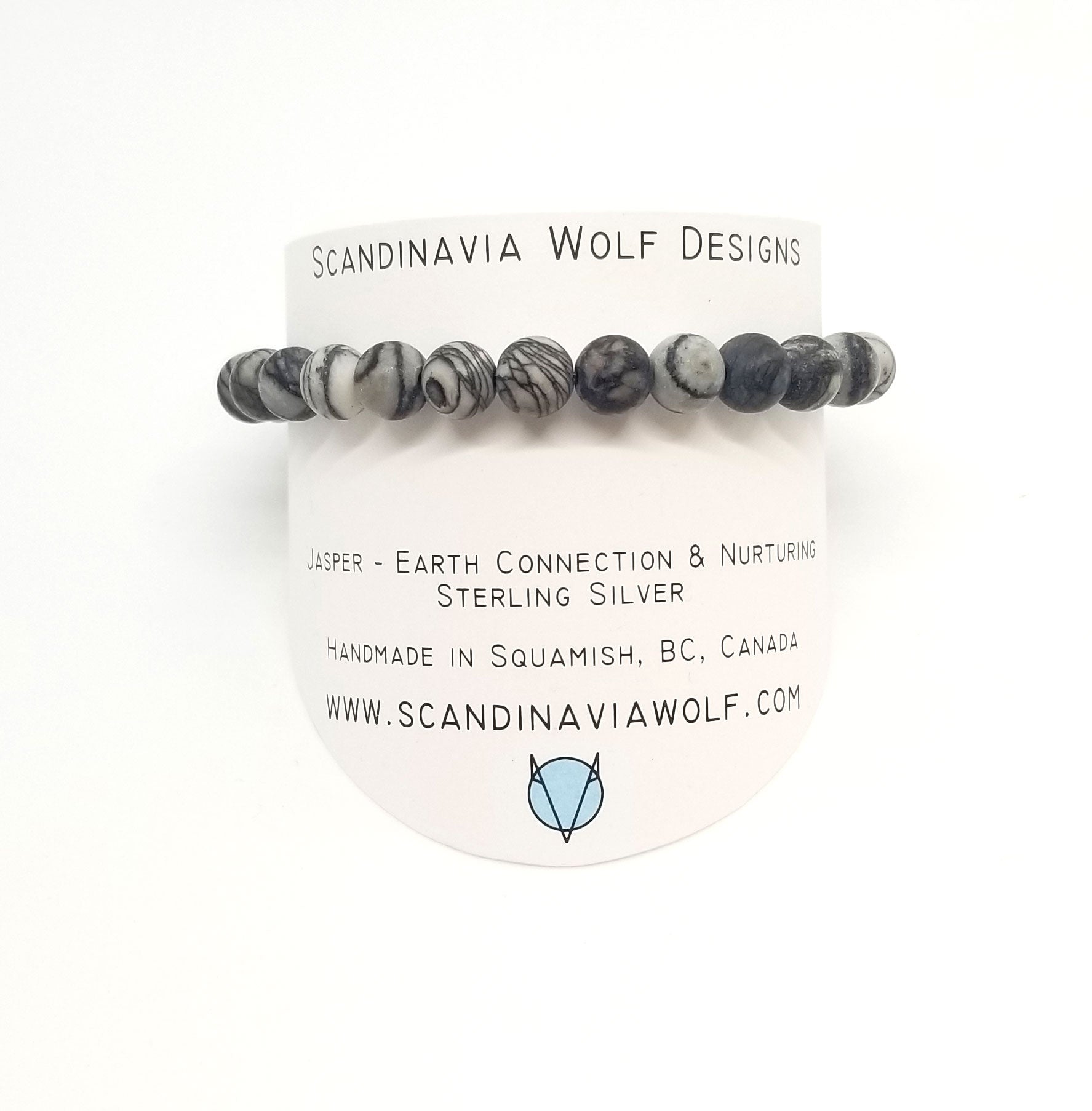 Spiderweb Jasper With Silver Gemstone Bracelet