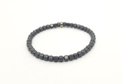 4mm Matte Grey Hematite With Silver Bracelet - OUT OF STOCK