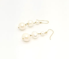 The Kelsey - Gold Freshwater Pearl Earrings
