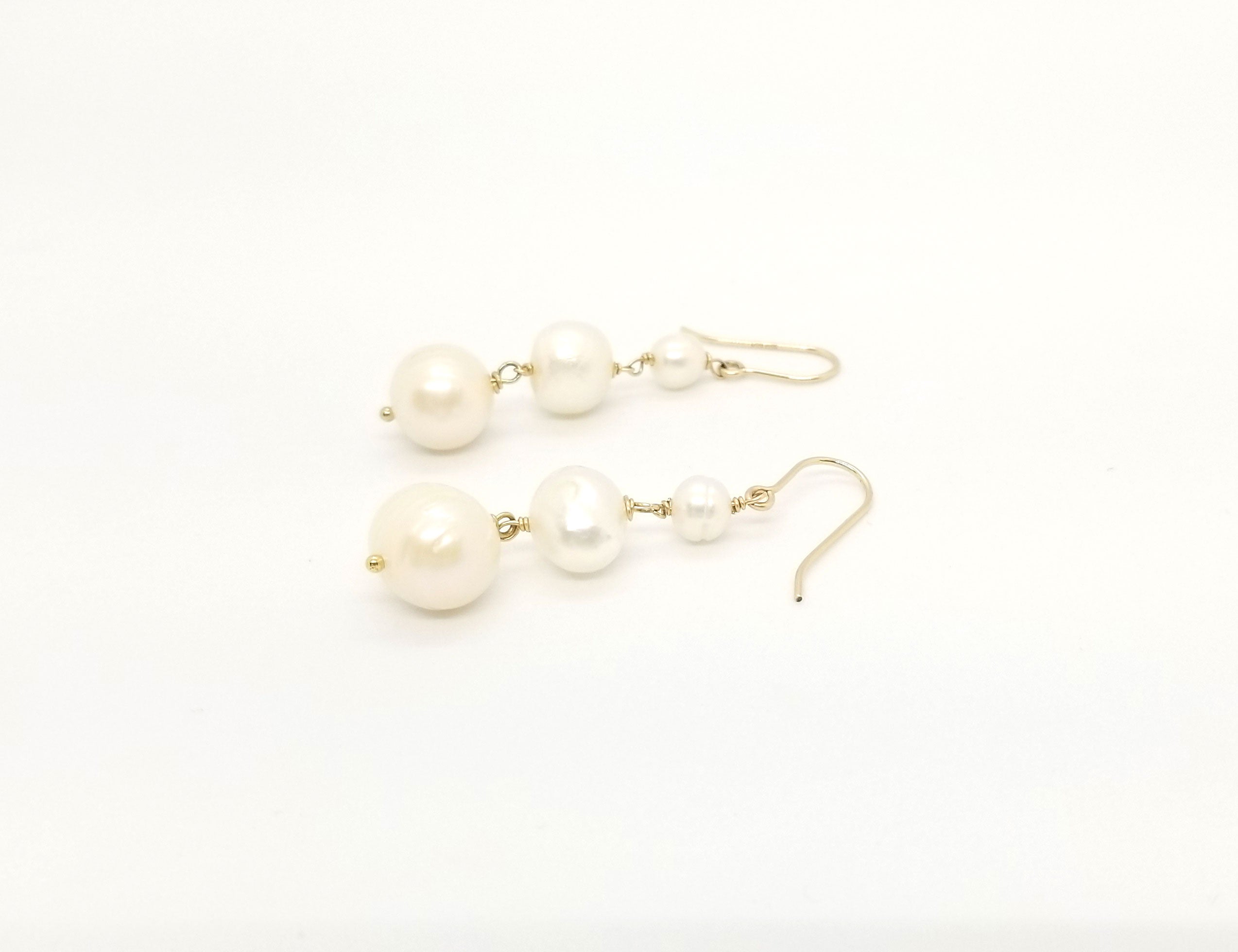 The Kelsey - Gold Freshwater Pearl Earrings