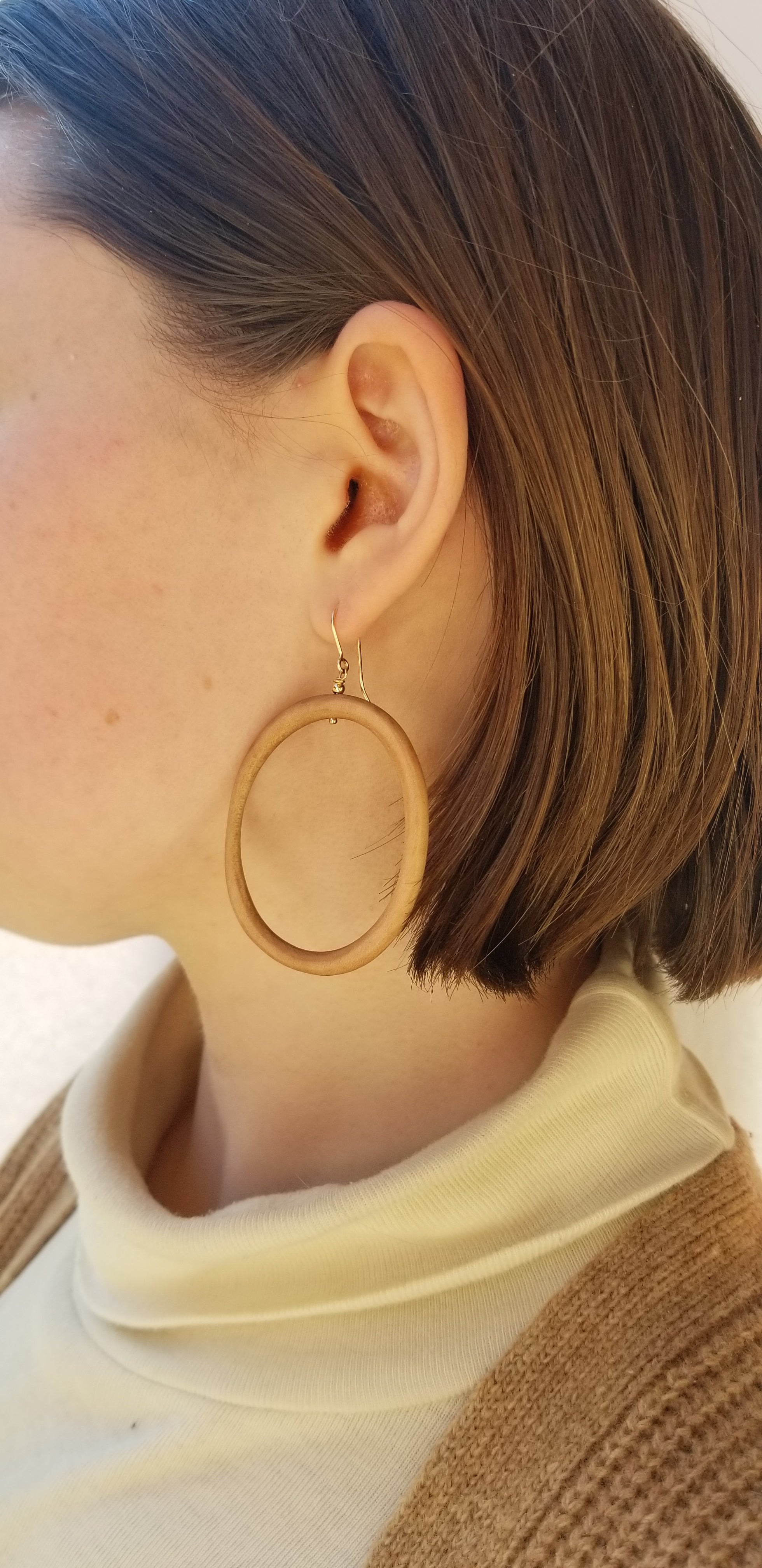 The Savary Island - Arbutus Asymmetrical Gold Hoop Earrings (Message for Purchase)
