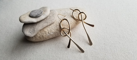 The Tabitha - Gold Ribbon Earrings - SOLD OUT