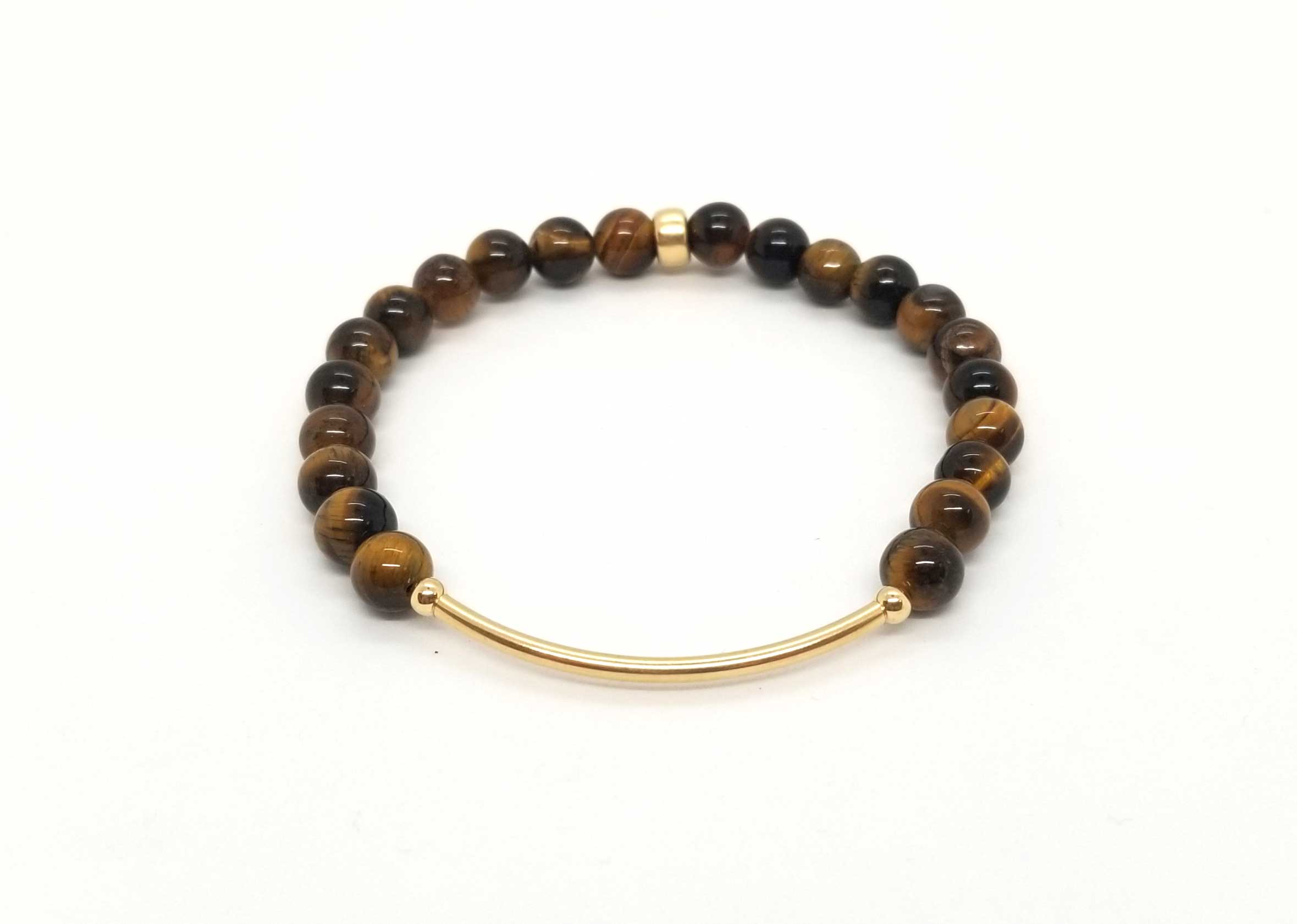 Tiger's Eye Gold Bar Bracelet