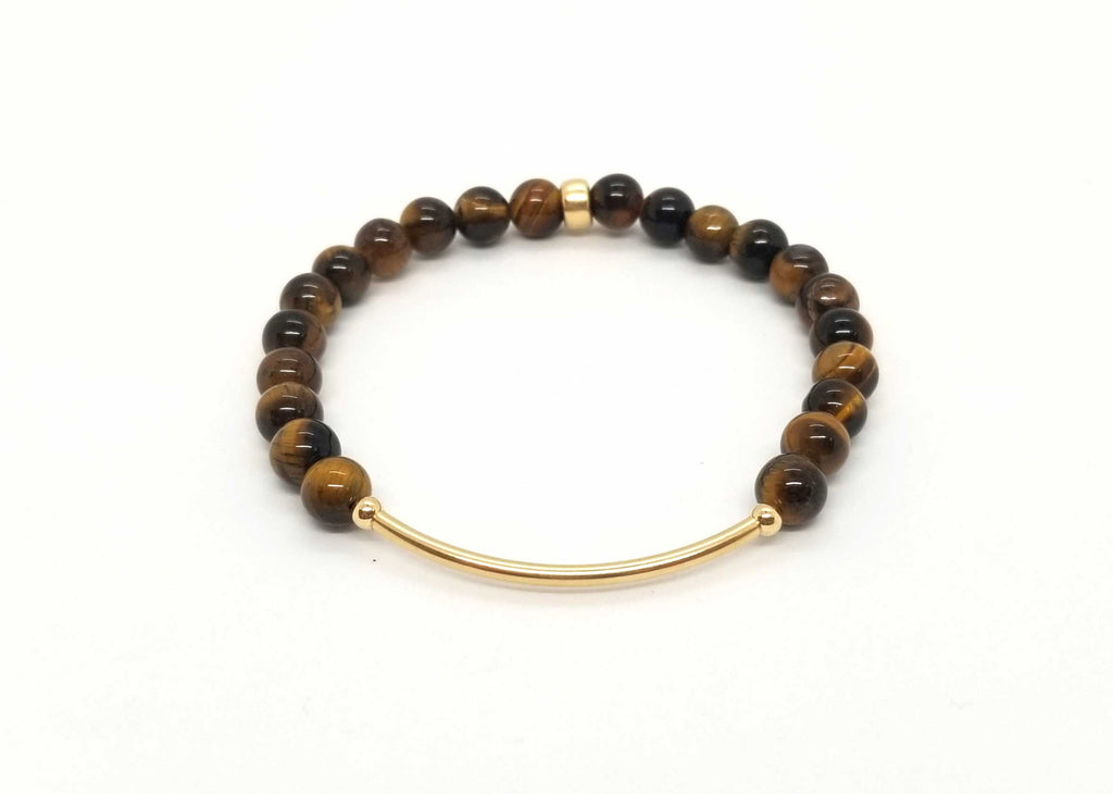 Tiger's Eye Gold Bar Bracelet