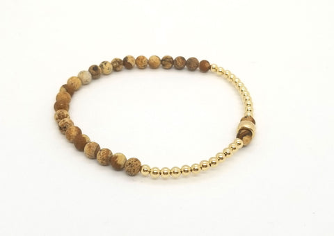 Jasper Half and Half Gold Bracelet