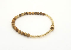 Jasper Half and Half Gold Bracelet