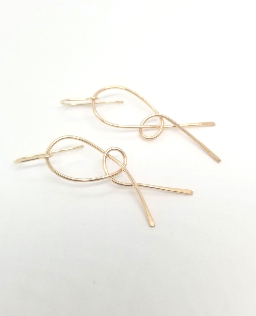 The Corrie - Bronze and Gold Ribbon Earrings