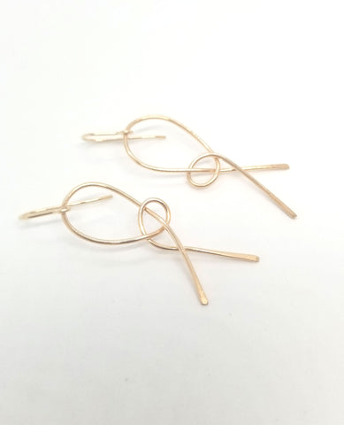 The Corrie - Bronze and Gold Ribbon Earrings