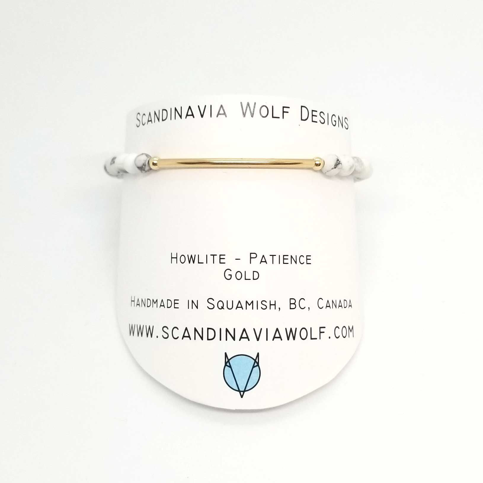 Howlite Gold Bar Bracelet