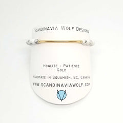 Howlite Gold Bar Bracelet
