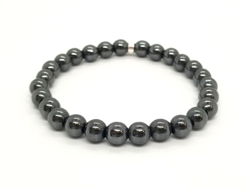 Grey Hematite With Silver Bracelet