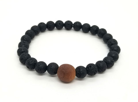 Lava Cherrywood Bead Bracelet