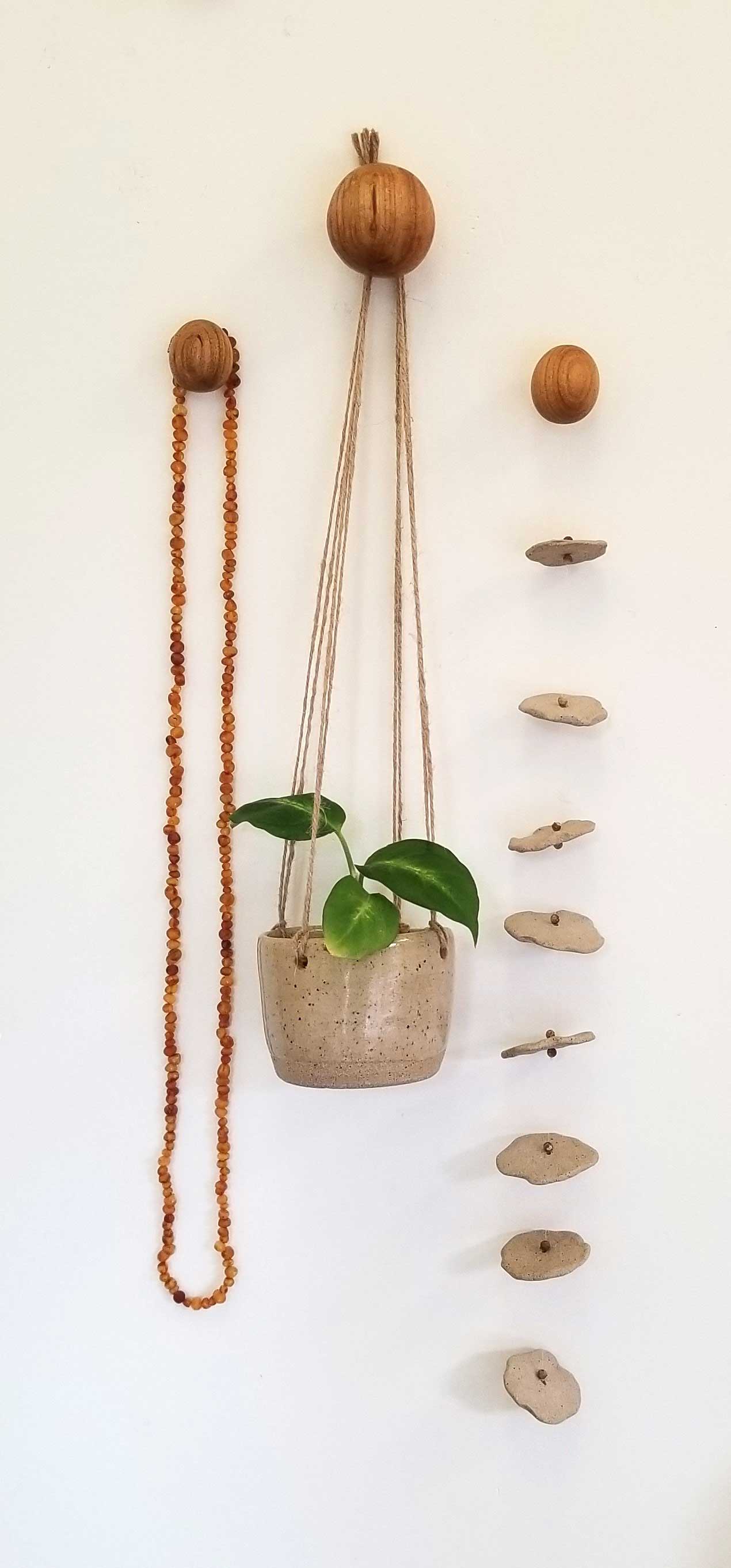 Cherrywood Balls  Wall Hooks (3 Pack)