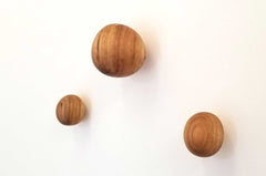 Cherrywood Balls  Wall Hooks (3 Pack) - Made to order