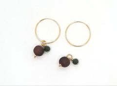 The Matley - BC Jade, Walnut and Gold Removable Charm Earrings