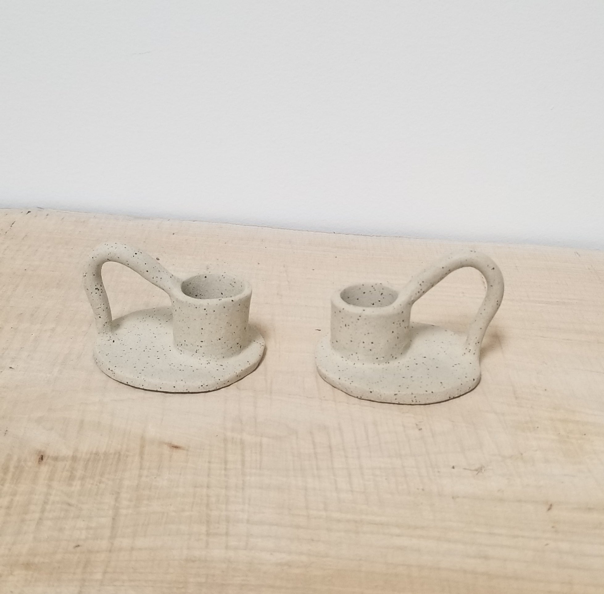 Uno Ceramic Candle Holders (Speckled Clay Raw)