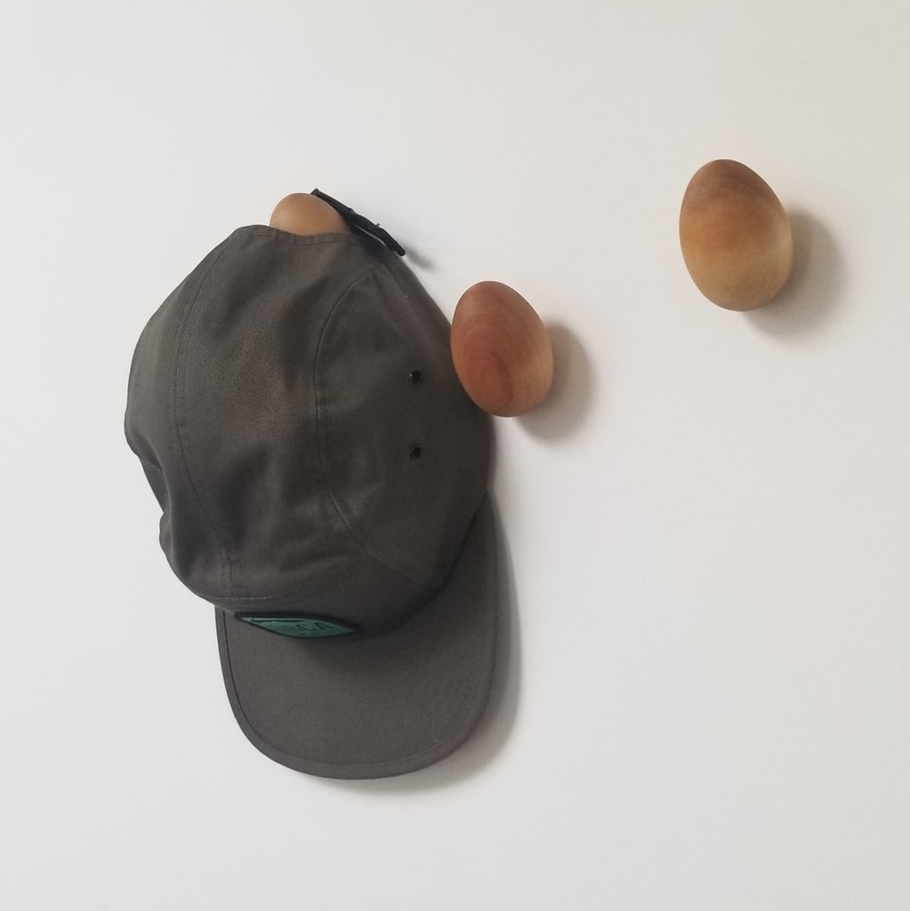 Maple Wood "Egg" Wall Hooks (3 Pack)