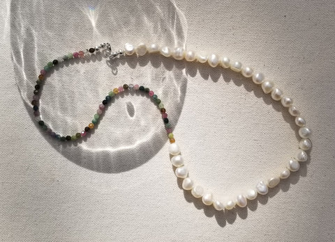 The Isabella Pearl and Tourmaline Necklace SOLD OUT