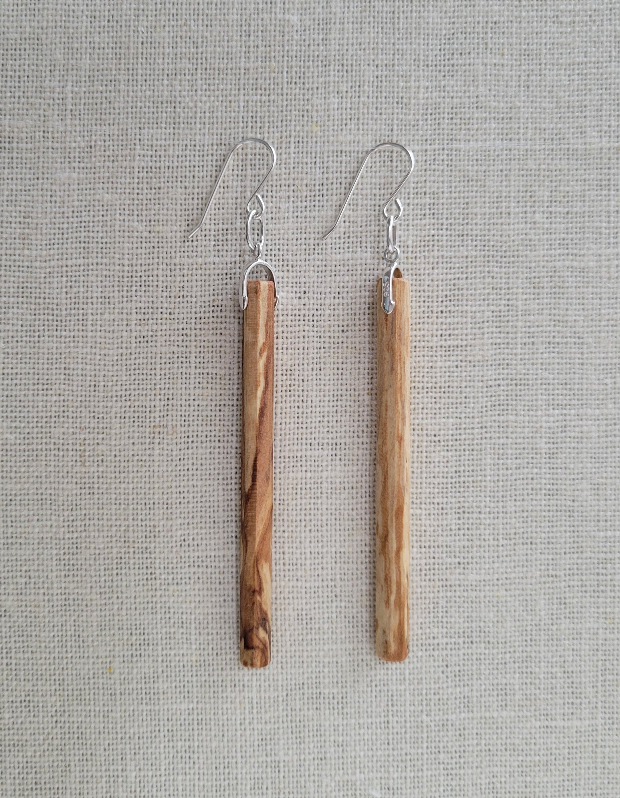 The Caramel - Spalted Maple Octagon Column Earrings