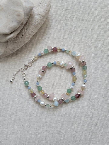 The Candy - Multi Gemstone Silver Collar Necklace - SOLD OUT