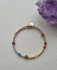 The Gilbert Pride Flag - Multi Gemstone Gold Bracelet