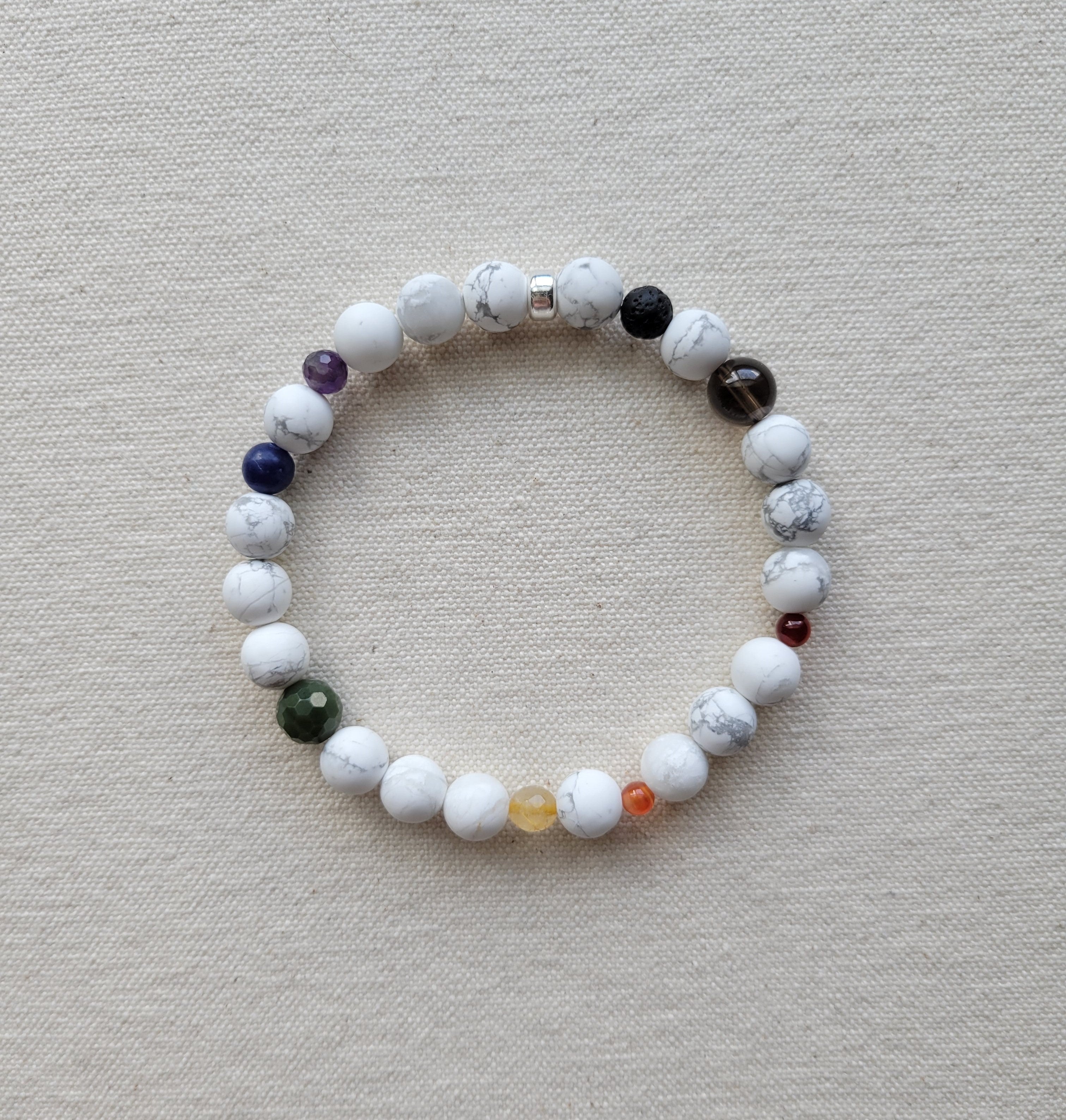 The Philadelphia Pride Flag  - Multi Gemstone Howlite Silver Bracelet