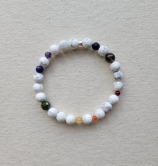 The Philadelphia Pride Flag  - Multi Gemstone Howlite Silver Bracelet