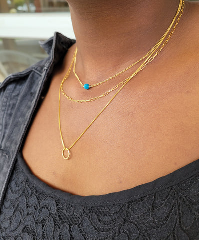The Unity Gold - Hammered Gold Floating Circle Necklace