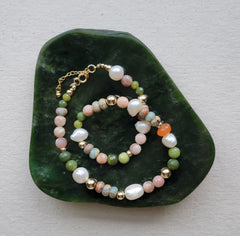 The Seventies Vibe - Multi Gemstone Gold Necklace