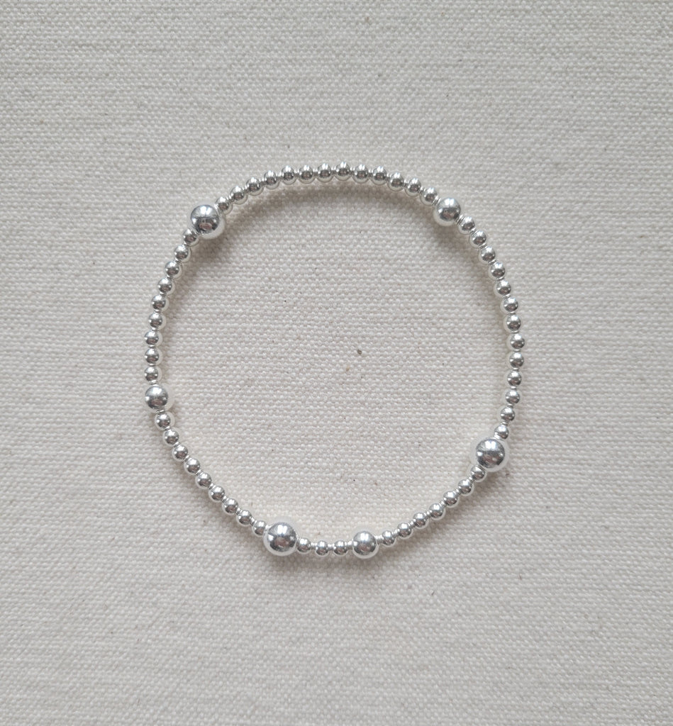 Multi Ball Silver Bead Bracelet