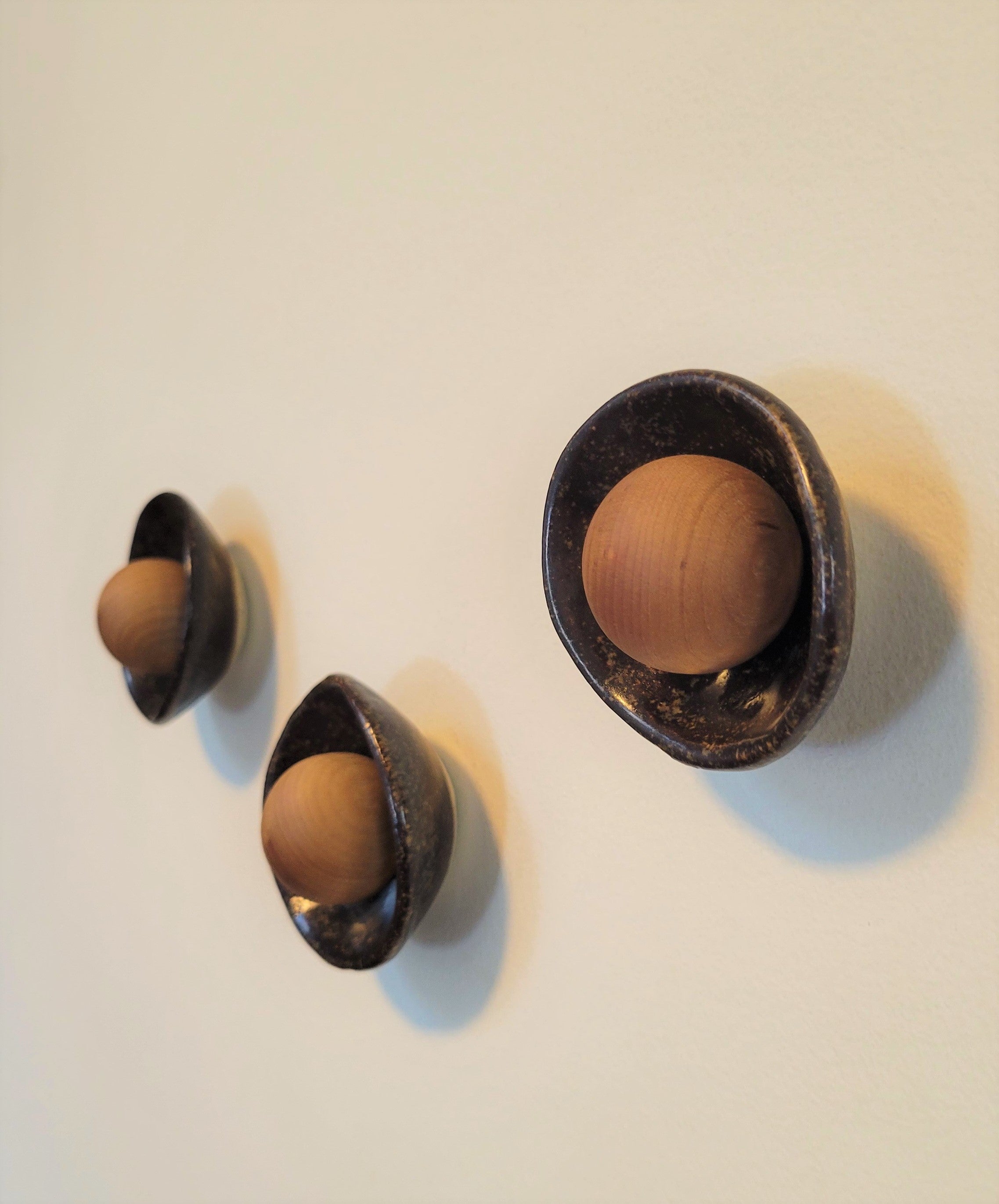 Wabi-Sabi Knobby Wall Hooks - Dark - Made to order