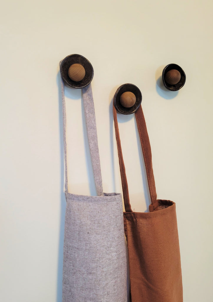 Wabi-Sabi Knobby Wall Hooks - Dark - Made to order