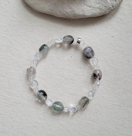 The Light Phantom - Light Green Phantom Quartz Silver Bracelet