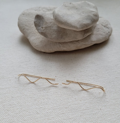 The Keltie - Gold Snake Earrings
