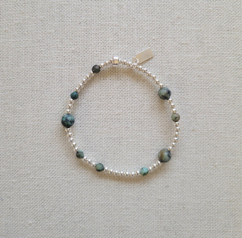 The Varadero - Scattered African Turquoise and Silver Bracelet