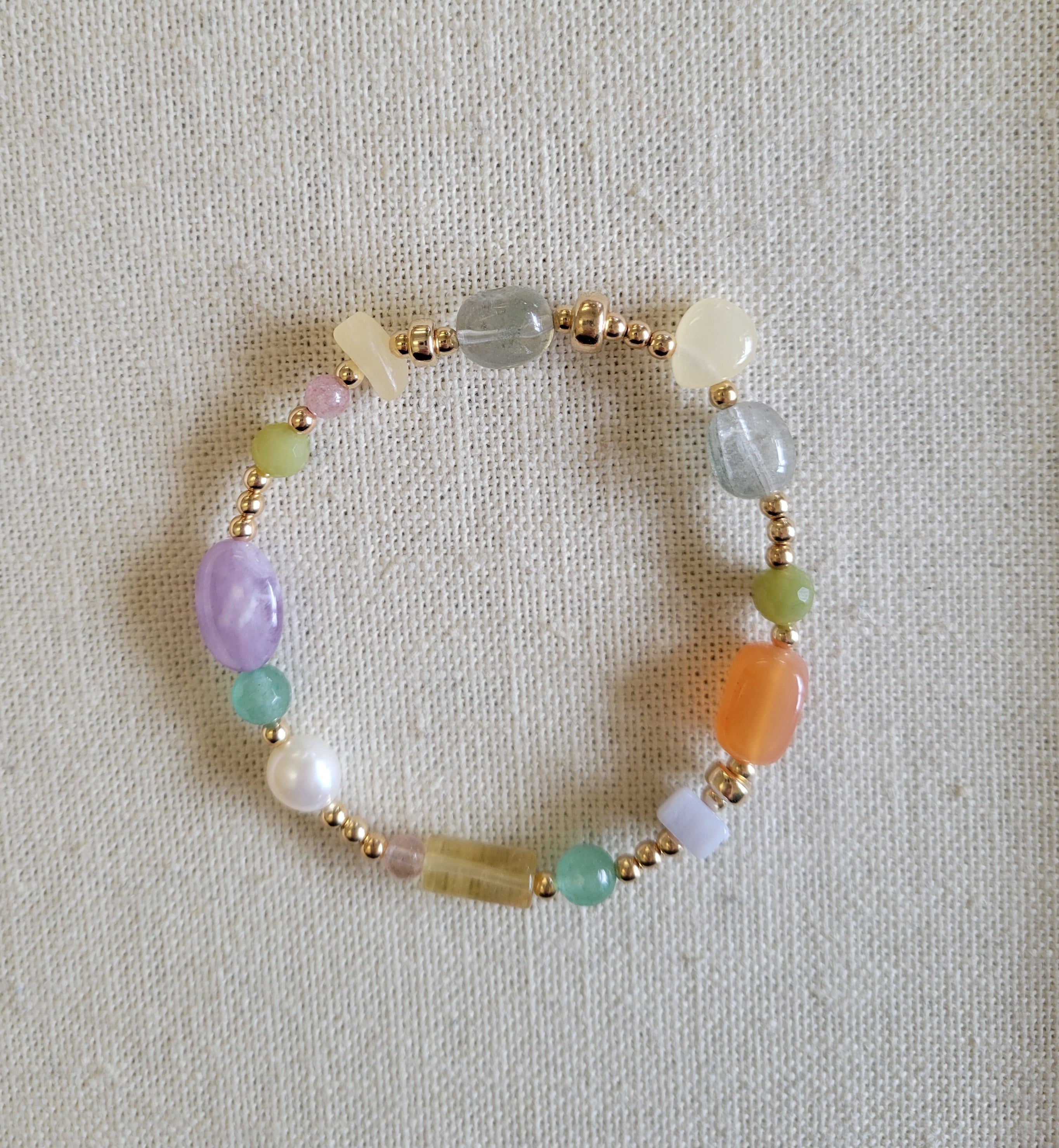 The Meadow Multi Gemstone and Gold Bracelet