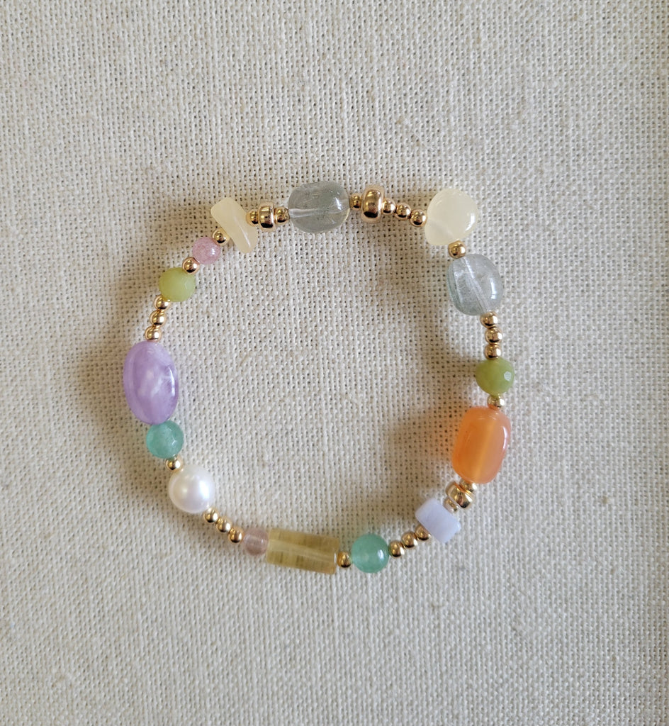 The Meadow Multi Gemstone and Gold Bracelet