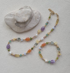 The Meadow - Multi Gemstone Gold Necklace- Sold Out
