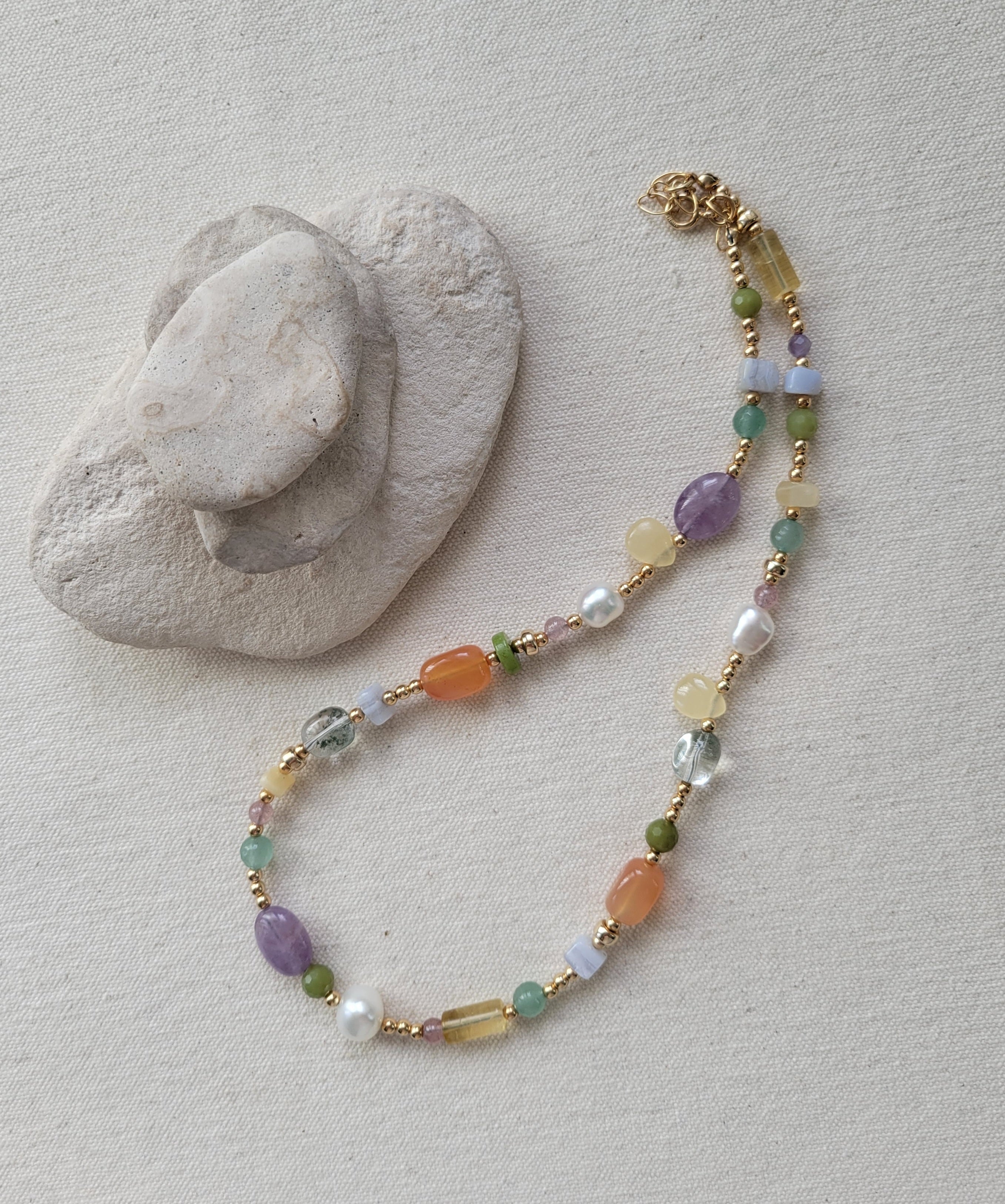 The Meadow - Multi Gemstone Gold Necklace- Sold Out