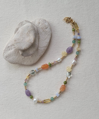 The Meadow - Multi Gemstone Gold Necklace