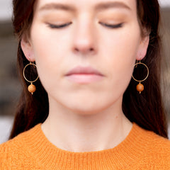 The Samantha - Arbutus and Gold Earrings