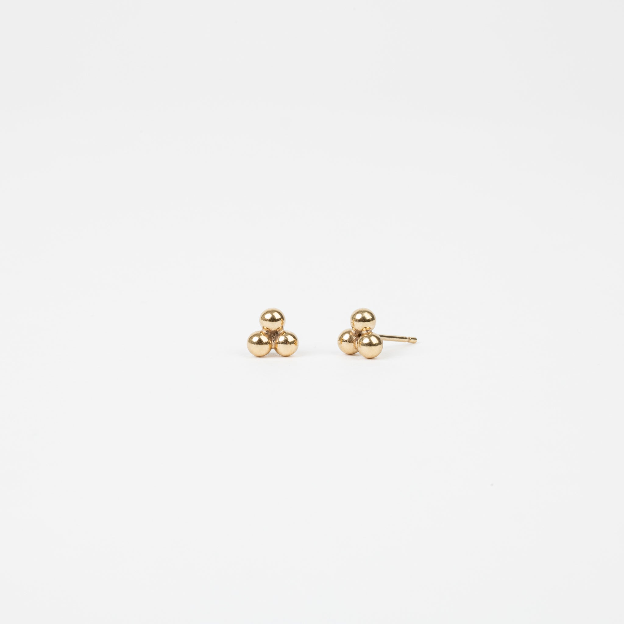 Triple Ballin - Three Ball Gold Stud Earrings