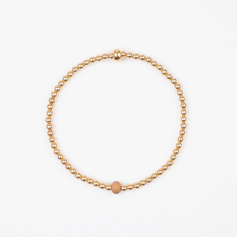 The Dash of Savory - 3mm Gold with Arbutus Centerpiece Bracelet