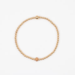 The Dash of Savory - 3mm Gold with Arbutus Centerpiece Bracelet